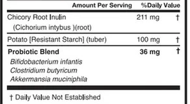 The Probiotic Blend lines of the SodaTide Supplement Facts panel